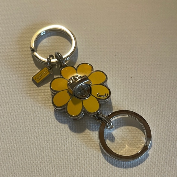 Coach Accessories - Coach Yellow Flower Valet Keychain